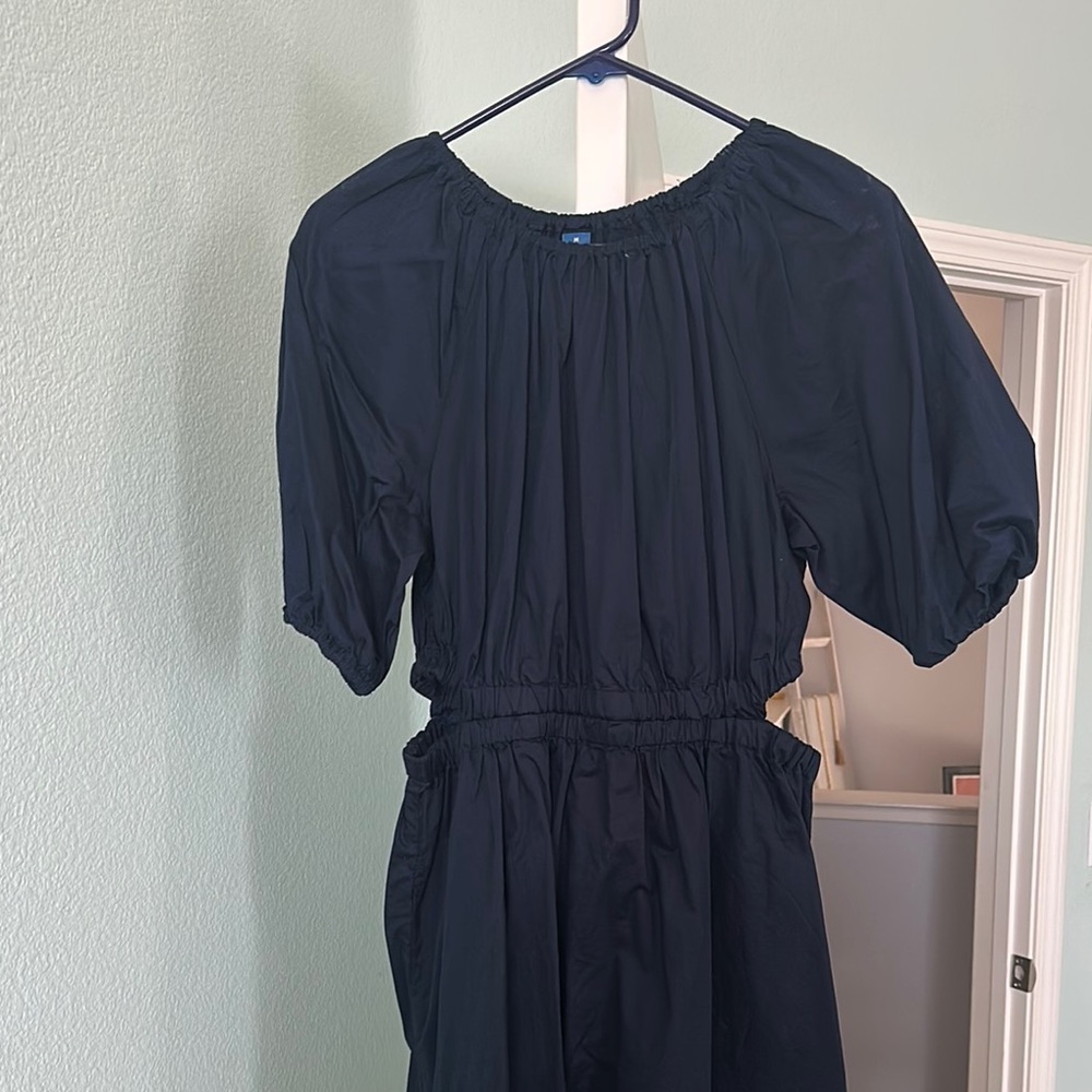Old Navy Blue Pleated Tie Front Sundress